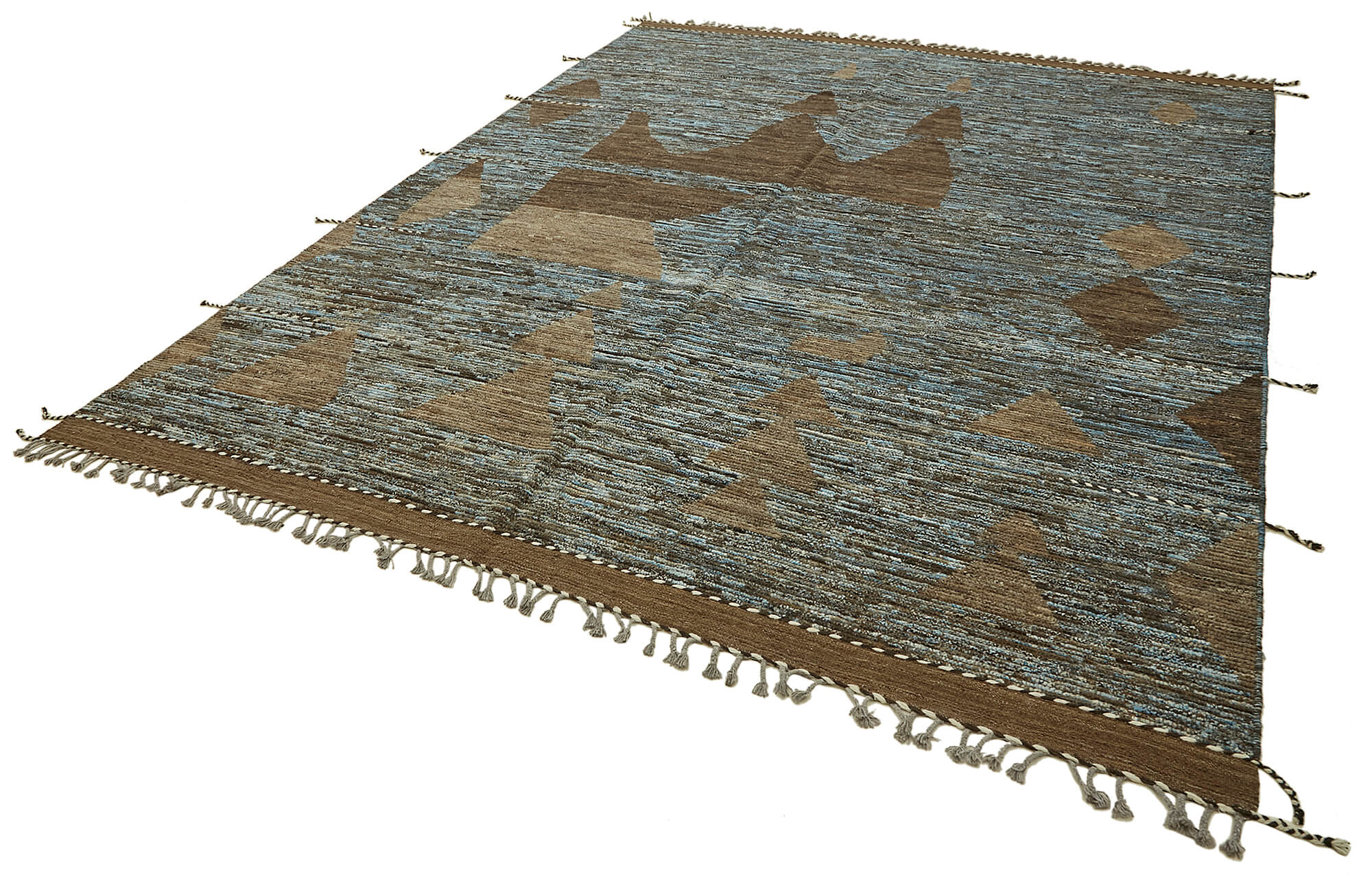 Hand-Knotted Turkish Contemporary 286 cm x 380 cm Brown Wool Carpet