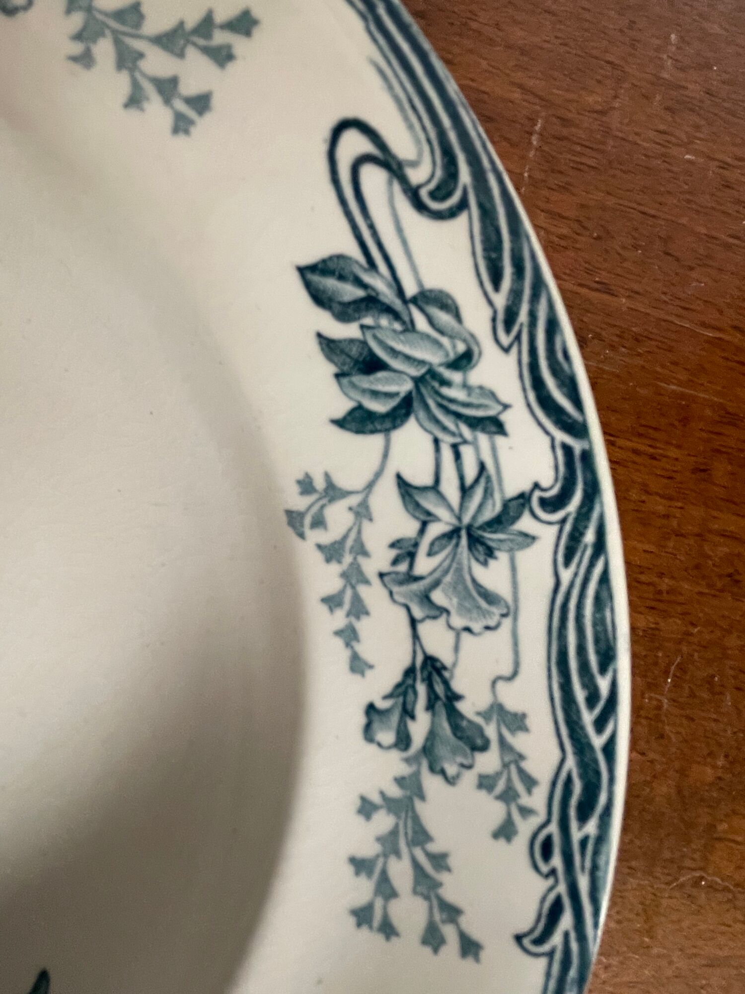 Set of 5 hollow plates Longwy art nouveau