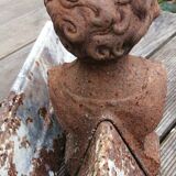 Pair of cast iron fireplace chenets "Children"