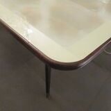 Table avec plateau en verre  des années 70