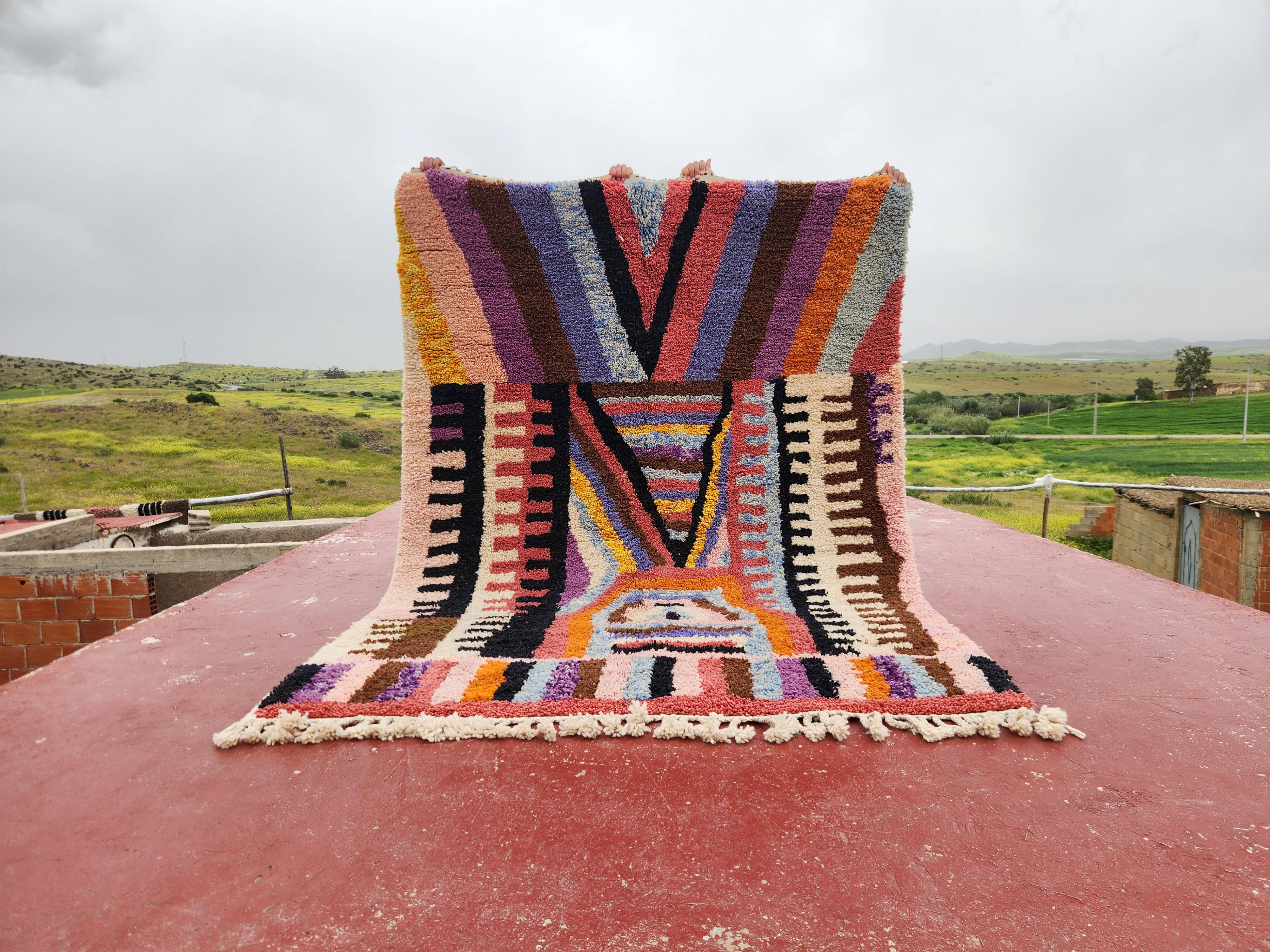 Authentic Beni Ouarain Rug 260x184 cm – Natural Wool