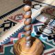 Old twisted wooden harness / vintage side table