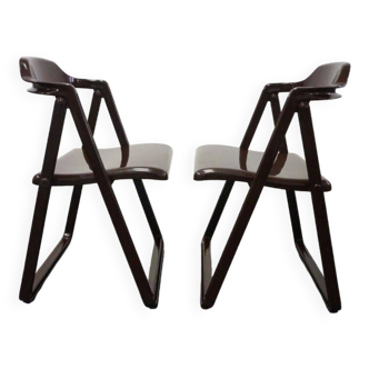 Paire de chaises pliantes design italien, années 1970