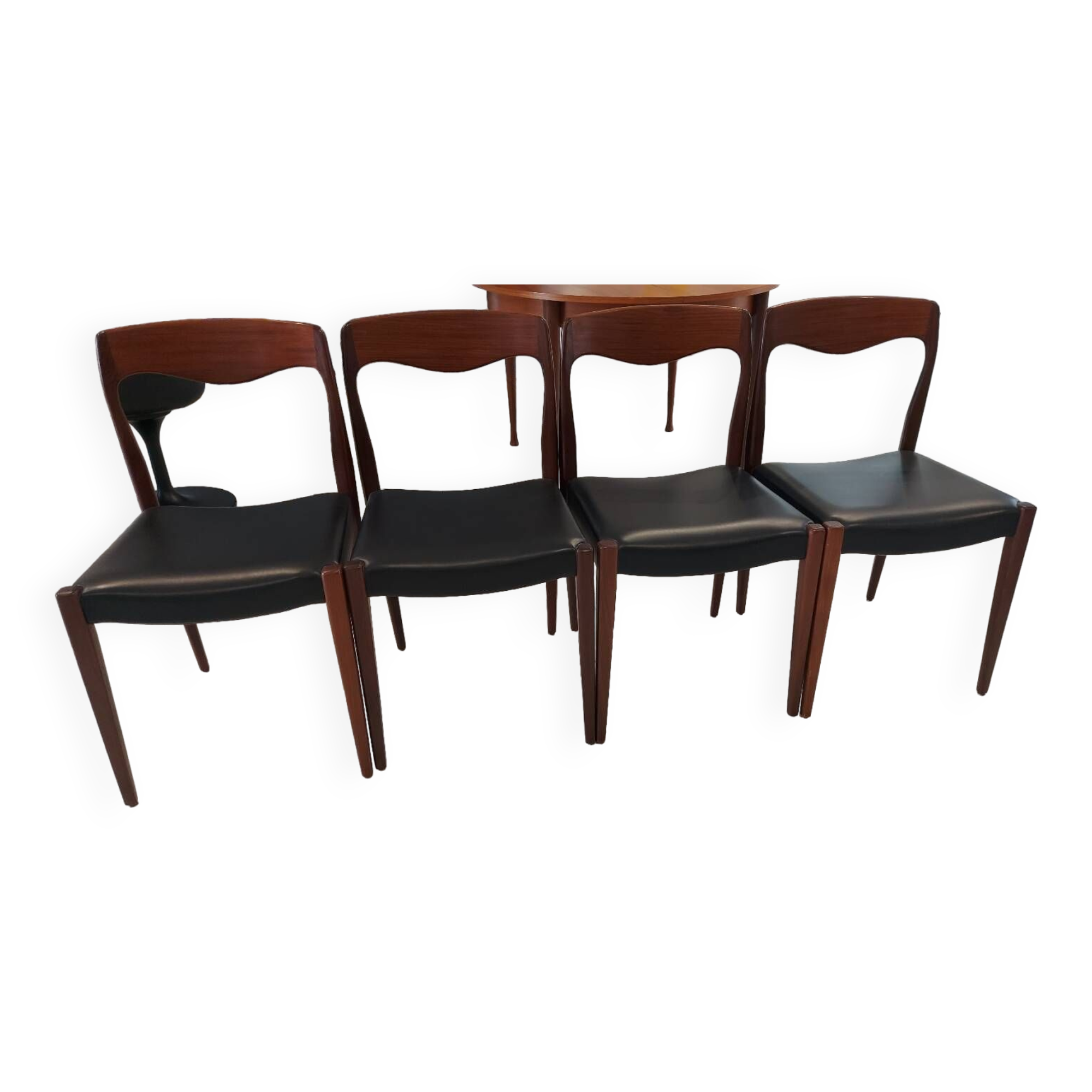 Set of 4 vintage Scandinavian teak chairs from the 1970s