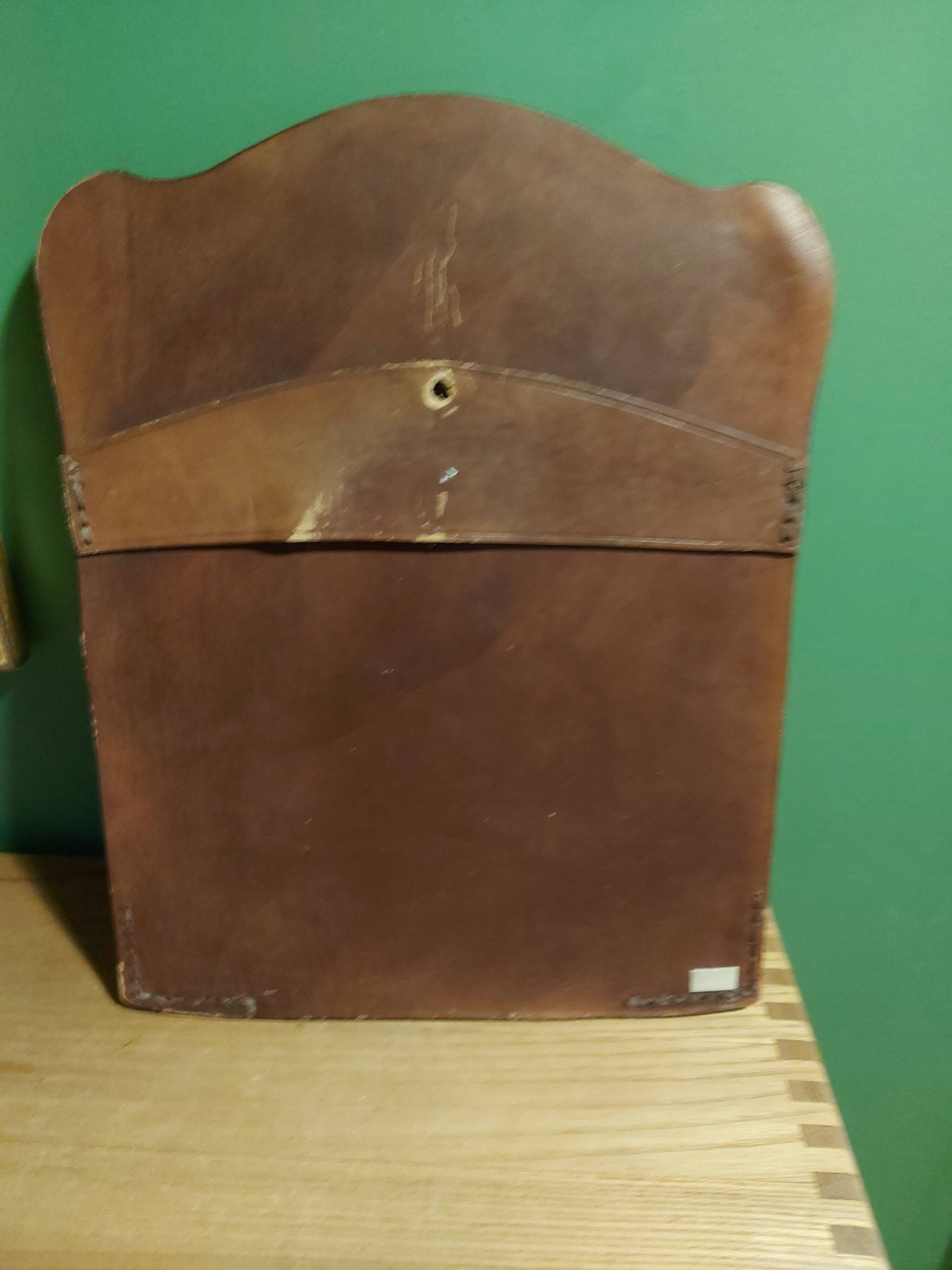 Vintage leather mirror