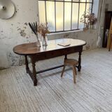19th century oval solid oak table