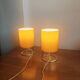 Paire de lampes tubes vintage Orange Pop & Chrome