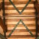 Tabouret pliant lattes de bois et fer