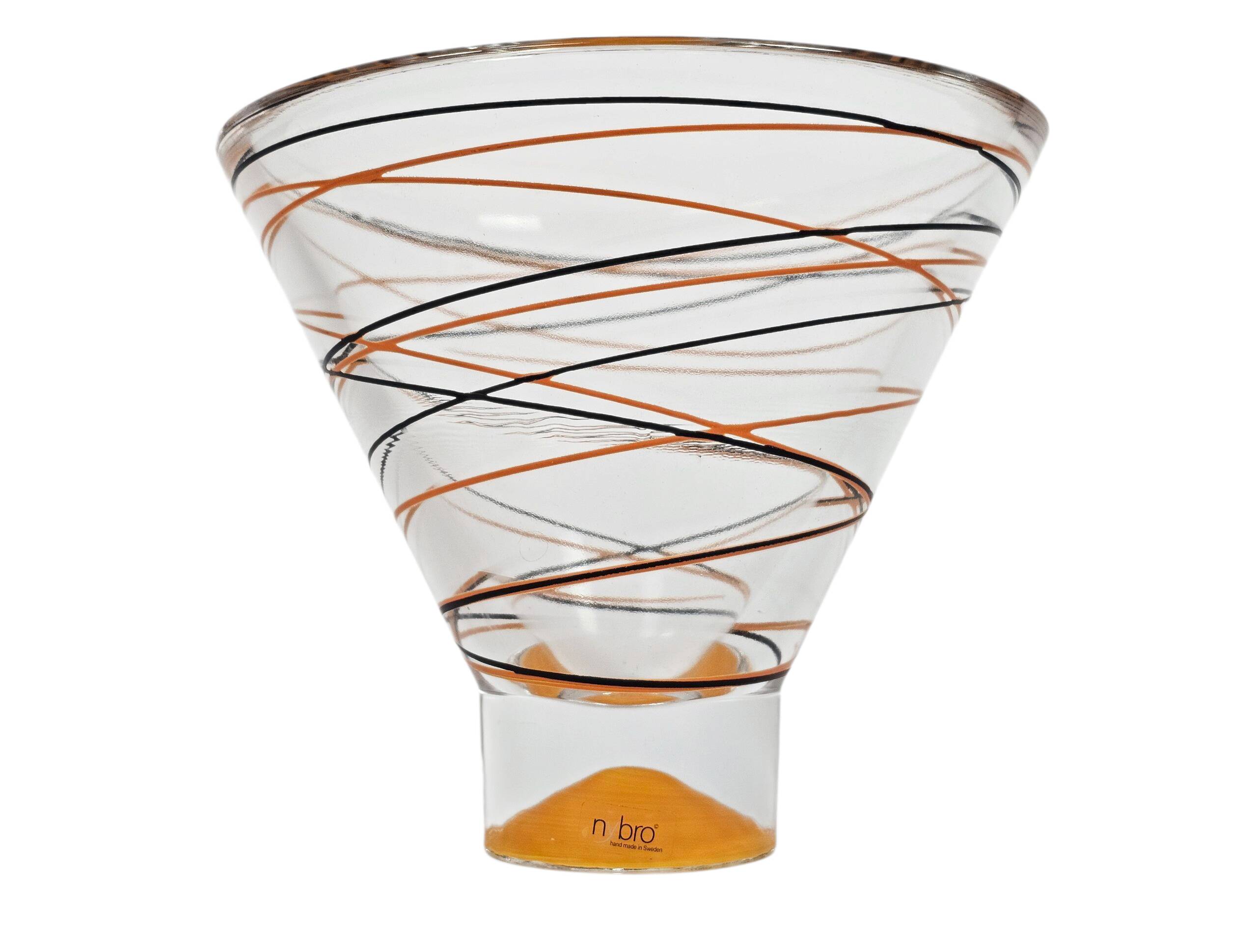 Nybro - Suède - Fait main - vase pendule - verre - cristal - années 1990