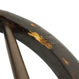 Chaise Windsor ancienne en bois de hêtre et d'orme avec dossier à roulettes, XIXe siècle