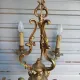 Antique cage chandelier in bronze, 6 lights, Louis XV style, in working condition, 4.8 kg.