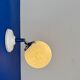Applique globe vintage en verre de Clichy blanc