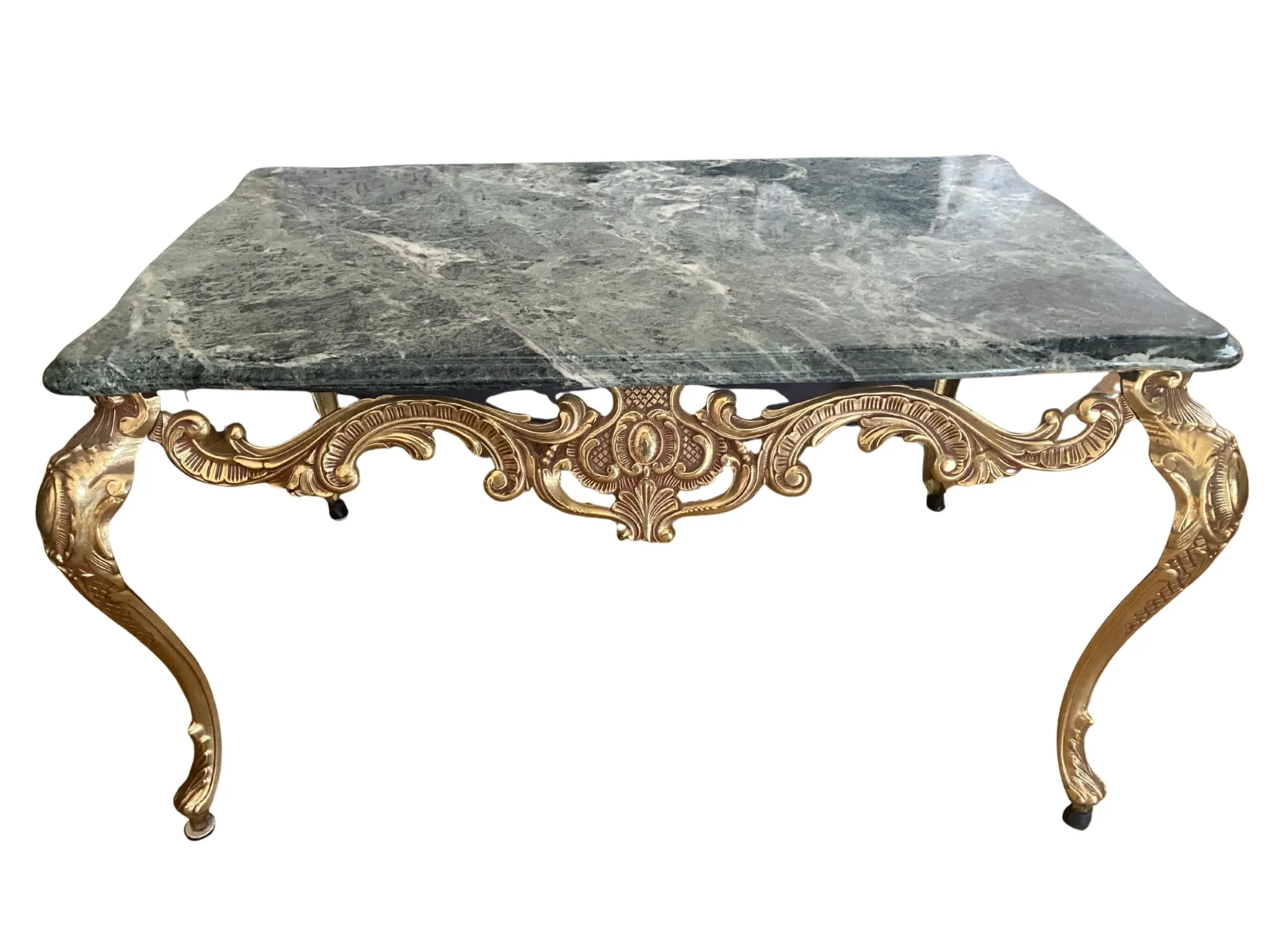 1960s marble and metal coffee table