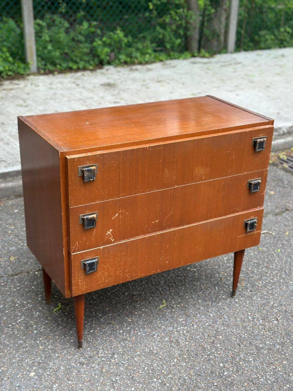 Scandinavian Mid-Century Modern chest of drawers in wood 1950 3 drawers