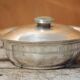 Silver-plated metal dish, Saglier brothers hallmark, silver-plated metal vegetable dish, art deco