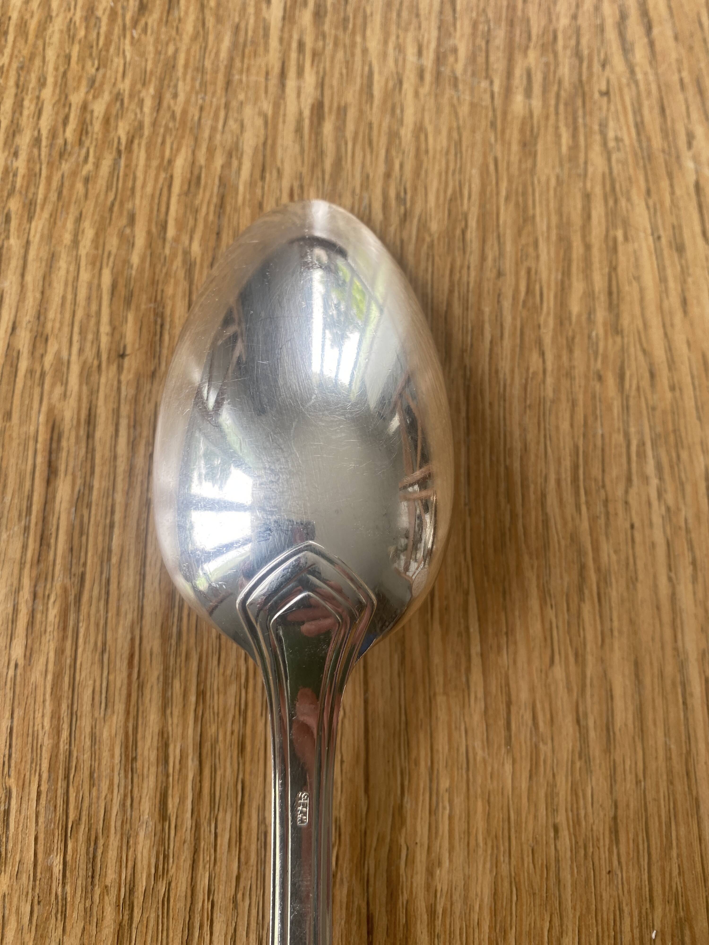 8 large silver-plated metal Art Deco spoons
