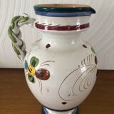 Italian majolica ceramic pitcher / jug signed