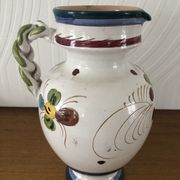 Italian majolica ceramic pitcher / jug signed