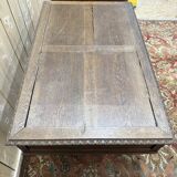 Bureau plat en chêne massif de style Renaissance