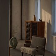 Danish two-seater canapé from the early 20th century in merino wool and wood, 1930s.