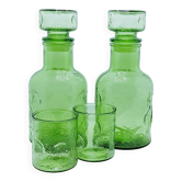 Ensemble de bar en verre vert