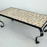 1960s side table mid century mosaic plant stand with wrought iron frame