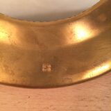 Round mirror strapping brass gilded vintage