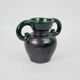 Black and green ceramic vase