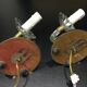 Pair of glass and mirror sconces
