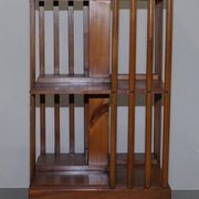 Edwardian revolving library in burl walnut with Sheraton inlay circa 1900