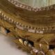 Antique oval mirror with gold leaf – Pediment with bow & floral motifs style
