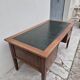 Louis XVI style minister's desk in solid walnut, 4 drawers, old manufacture