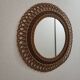 Woven rattan mirror, sunburst, vintage flower