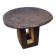African monoxyle side table in carved wood with a curved top, 48x36 cm.