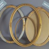 Old frame circa 1900, wood - gilded stucco with leaf - black laqué 53x45 cm leaf 42.5x35 cm SB