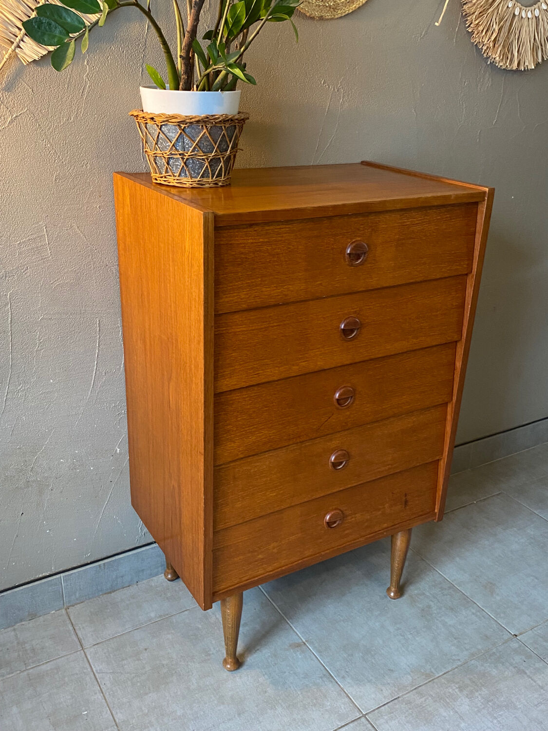 60s teak chest of drawers