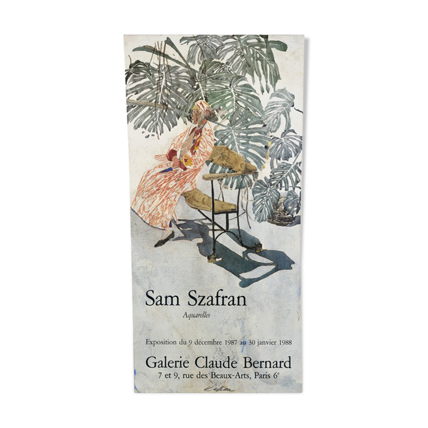 Affiche Sam Szafran "Aquarelles" 1987