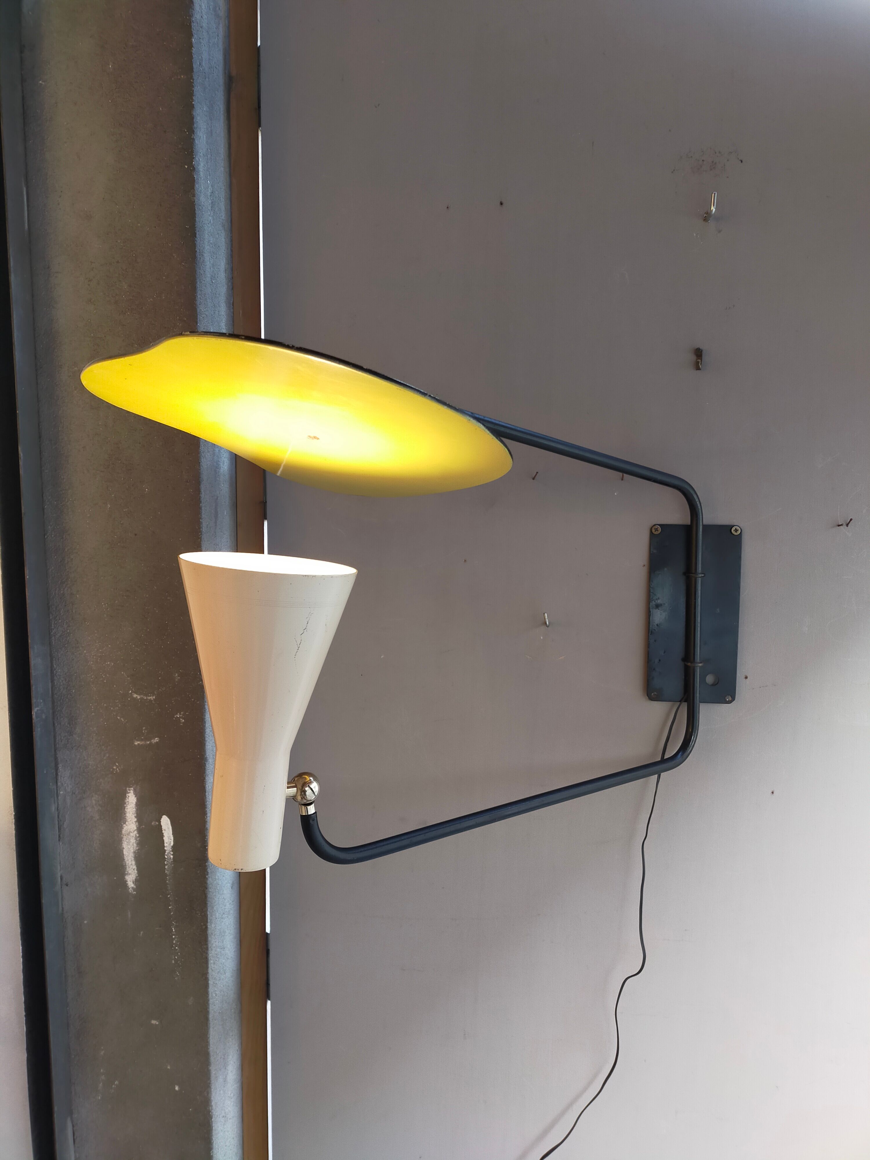 Reflector stem wall lamp from the 50s