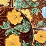 4 vintage Sarreguemines earthenware dessert plates