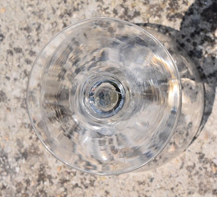 10 glasses of old champagne blown glass engraved Vierzon Thouvenin Portieux