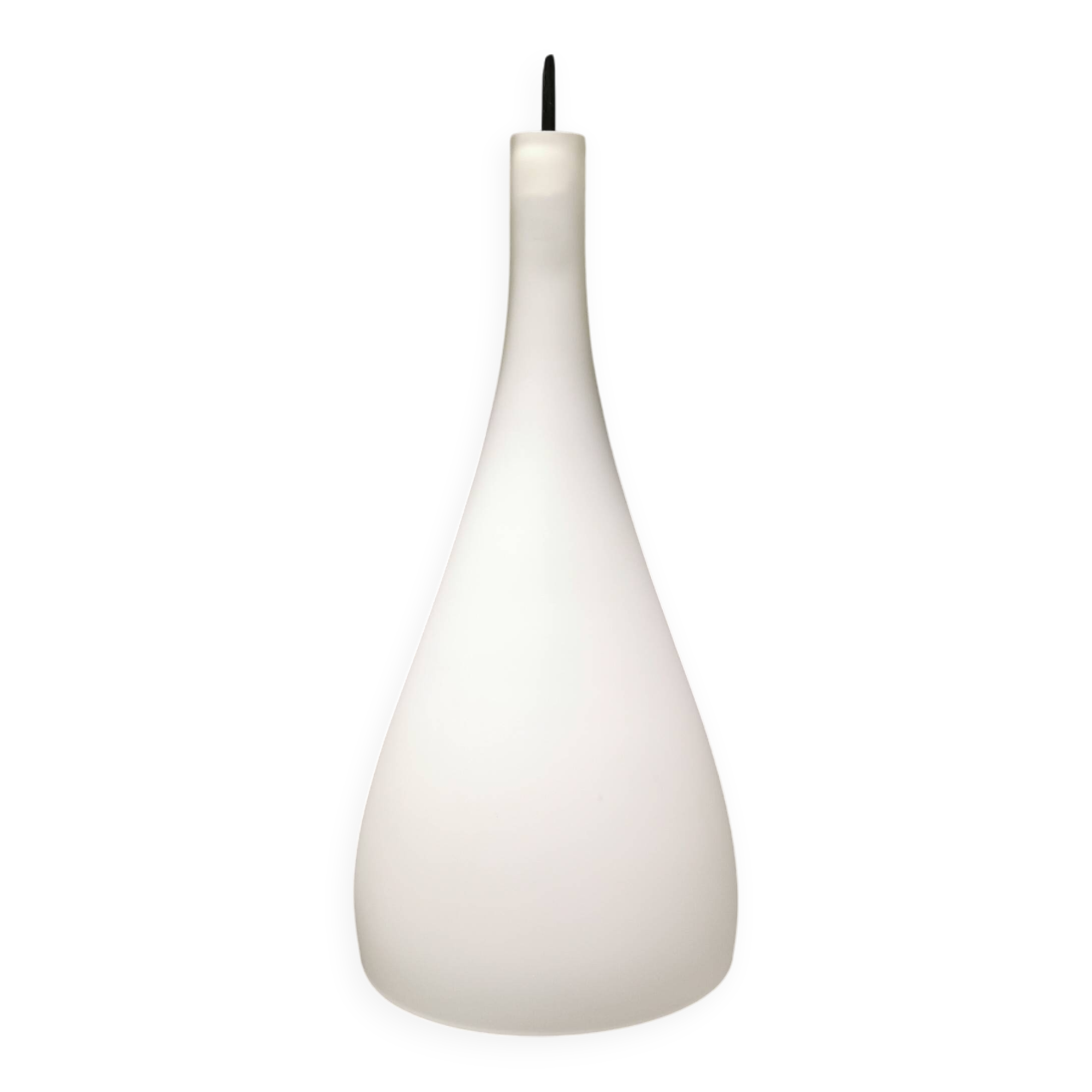 French hanging lamp in milky white glass, model gin fizz, produced by sce