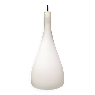 French hanging lamp in milky white glass, model gin fizz, produced by sce