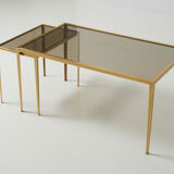 Set of Two Side Tables with a Brass Frame - 1960's