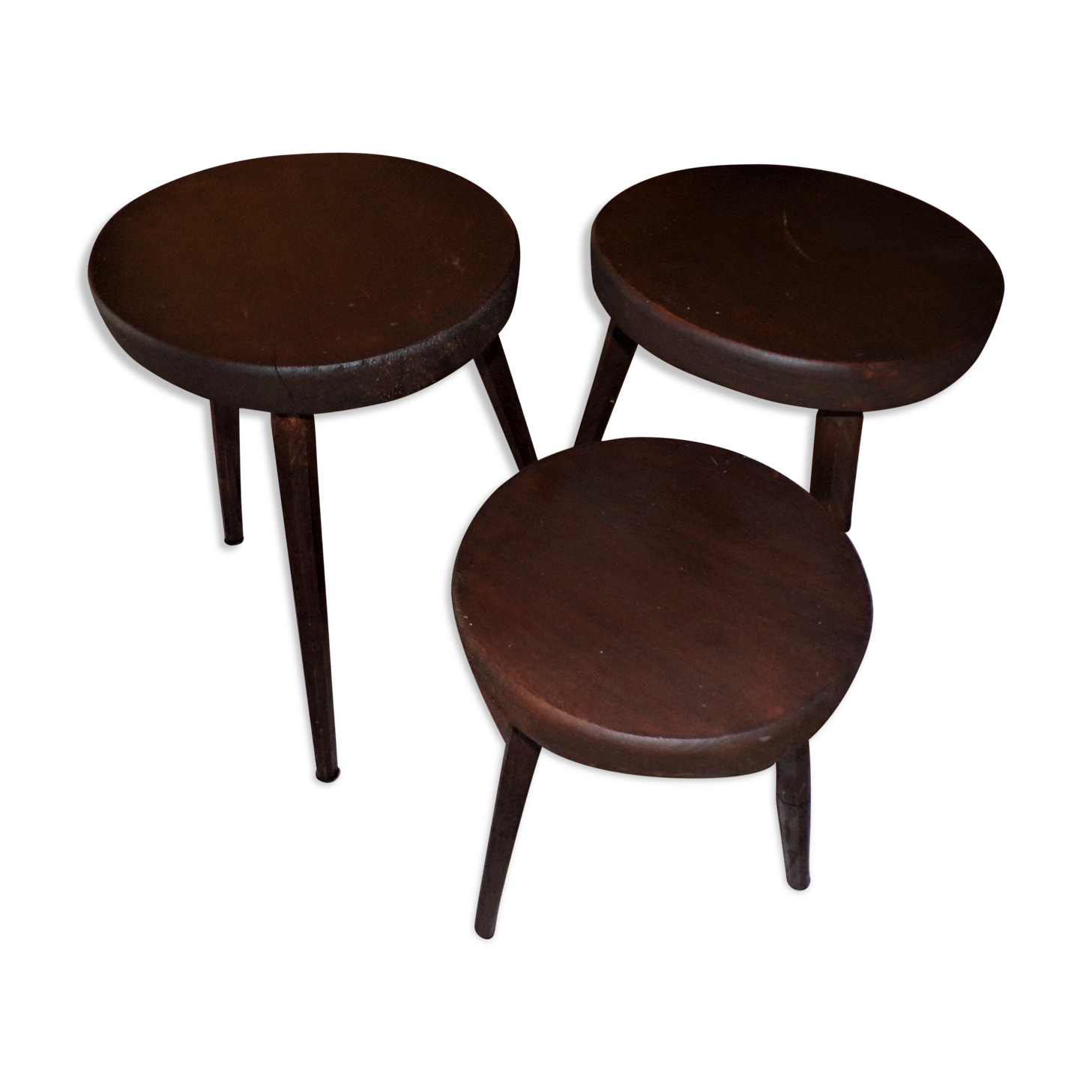 Lot of 3 tripod stools