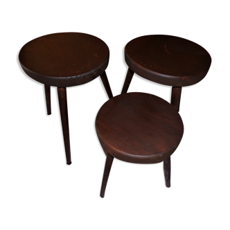 Lot of 3 tripod stools