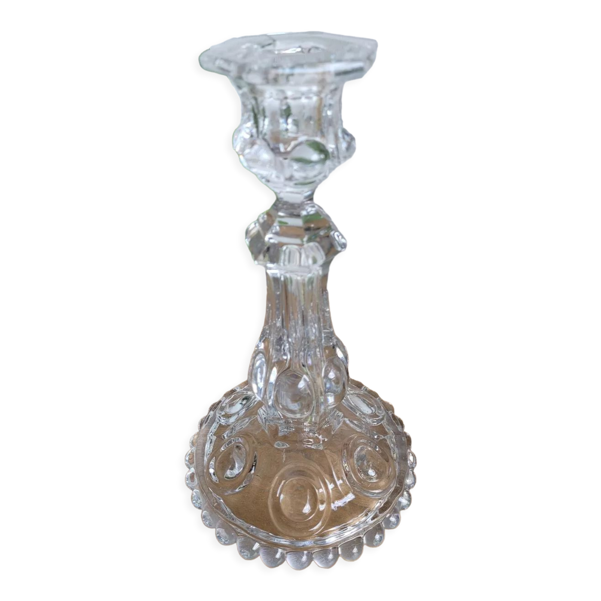 Molded glass candle holder