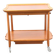 Scandinavian serving table on wheels made of wood and glass, Swedish design 1960.