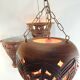Suspension et paire d'appliques terre cuite /vintage