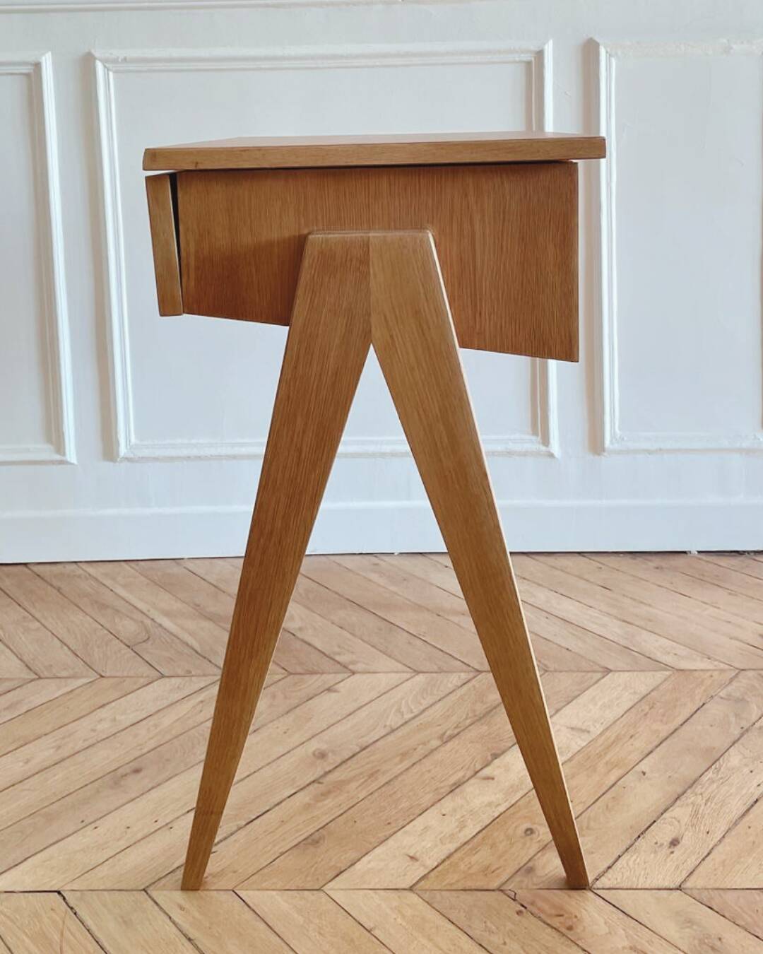 Small renovated vintage desk, Scandinavian style, 1950s-60s.