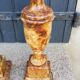 Paire de pieds de lampes des années 70 en albâtre